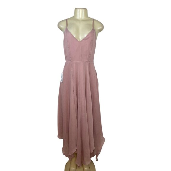 Mia Joy Women’s Dusty Pink Sleeveless Spaghetti Strap Midi Dress Sz S - New - Picture 1 of 9